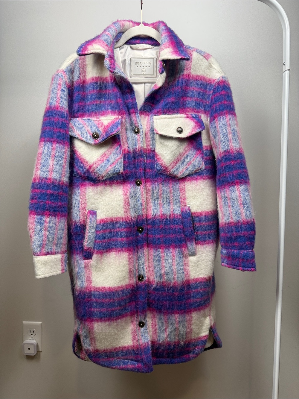 BlankNYC Prime Time Plaid Shacket (XS)